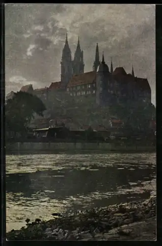 AK Meissen, Albrechtsburg bei Nachtstimmung