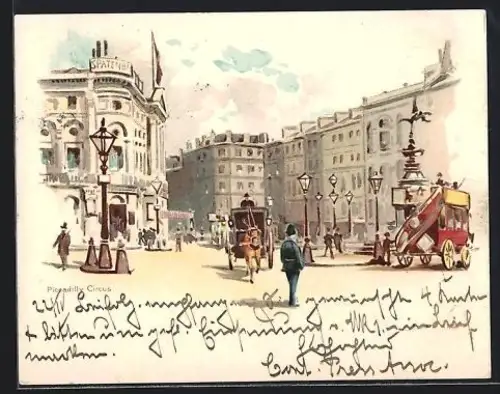 AK London, Piccadilly Circus um 1900