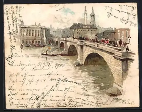 Lithographie London, London Bridge