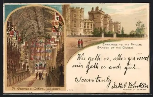 Mini-AK Windsor, St. Georges Chapel, Entrance to the private garden of the Queen