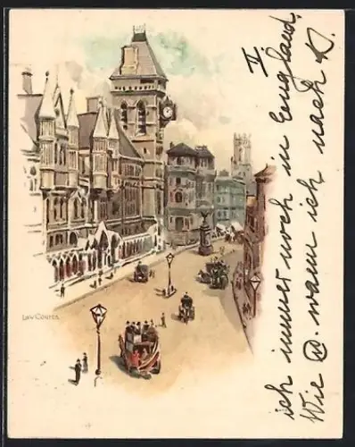 Künstler-AK London, Law Courts