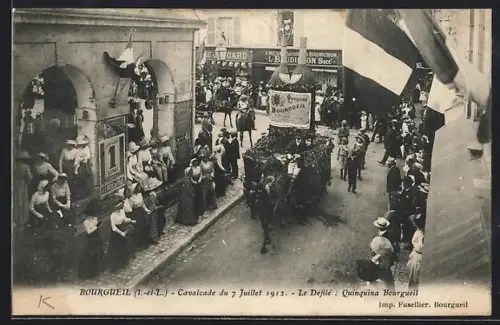 AK Bourgueil /I-et-L, Cavalcade du 7 Juillet 1912, Le Défilé Quinquina Bourgueil