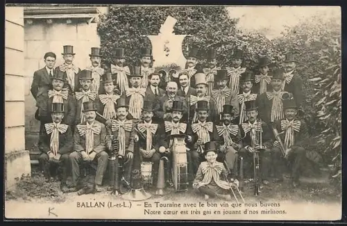 AK Ballan /I.-et-L., En Touraine avec le bon vin que nous buvons, notre coeur est très gai en jouant d`nos mirlitons