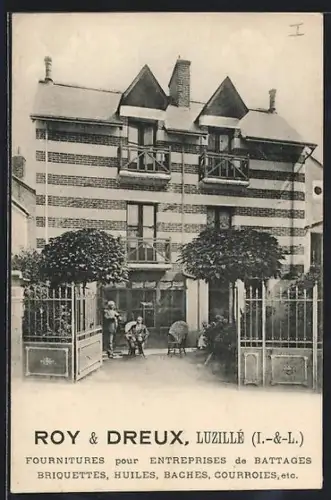 AK Luzillé /I.-&-L., Facade de l`entreprise Roy & Dreux et portail d`entrée