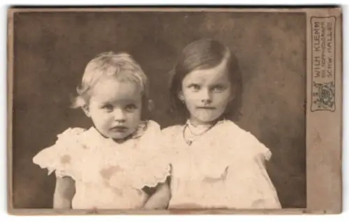 Fotografie Wilh. Klemm, Schwäbisch Hall, Ackeranlagen, zwei Kinderportraits