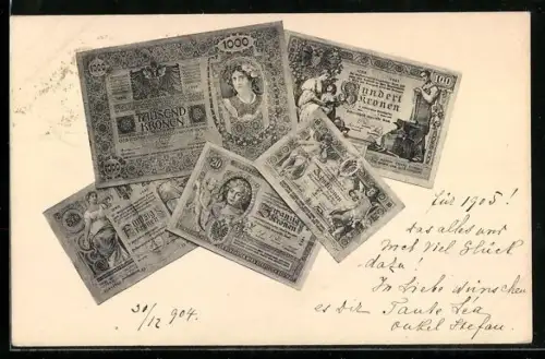 AK Österreich-Ungarn, Geldschein über hundert Kronen