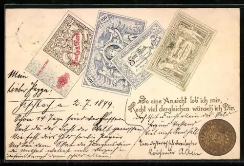 Lithographie Berlin, Geldscheine- und Münze