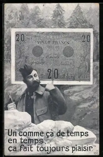 AK 20 Francs Geldschein, Un comme ca de temps en temps, ca fait toujours plaisir