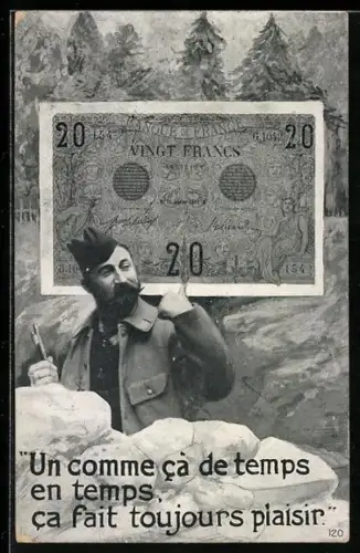 AK 20 Francs Geldschein, Un comme ca de temps en temps, ca fait toujours plaisir