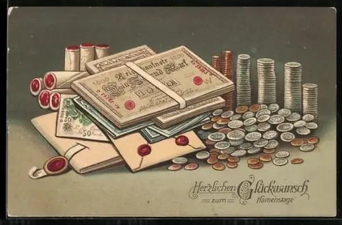 AK Banknoten & Geldmünzen Deutsches Reich