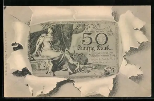 AK Geldschein 50 Mark