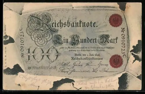 AK Berlin, Geldschein über einhundert Mark