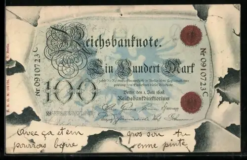 AK Berlin, Geldschein über einhundert Mark