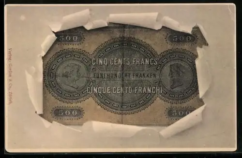 AK Cinq Cent Francs, Geldschein