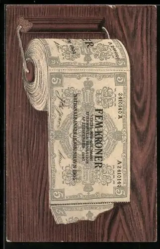 Künstler-AK Kjobenhavn, Klorolle aus Geldscheinen