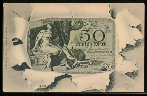 AK Geldschein 50 Mark