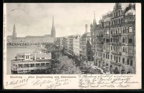 AK Hamburg, Alter Jungfernstieg und Alsterdamm
