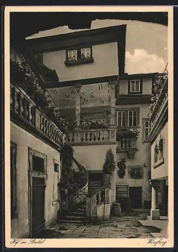 AK Würzburg, Gasthaus Zum Stachel, Inh. Kilian Hochrein, Innenhof