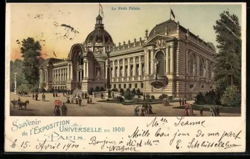 Lithographie Paris, Exposition Universelle 1900, le Petit Palais