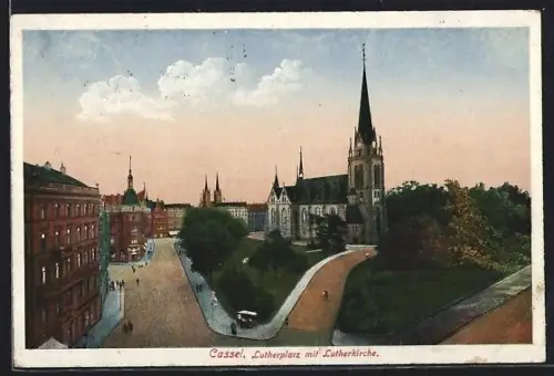 AK Cassel, Lutherplatz, Lutherkirche
