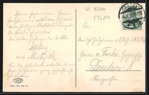 AK Cassel, Rathaus mit Denkmal