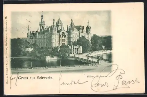 AK Schwerin, Schloss, Stadtseite
