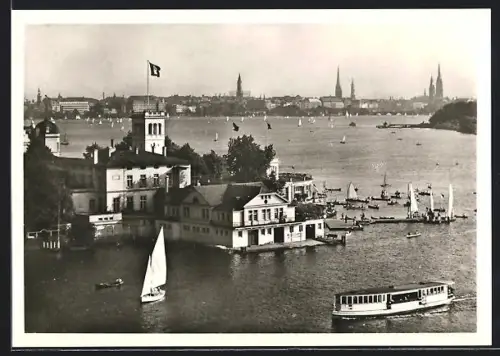 AK Hamburg, Aussenalster mit Uhlenhorster Fährhaus