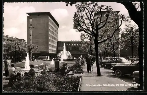 AK Oberhausen, Friedensplatz mit Europahaus
