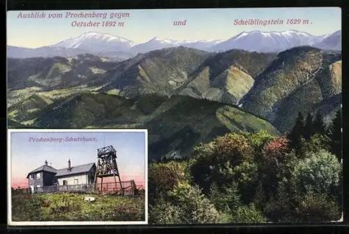 AK Prochenberg-Schutzhaus am Prochenberg, Ausblick gehen Oetscher