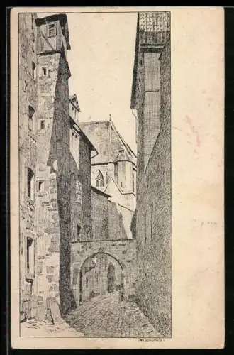 Künstler-AK Otto Ubbelohde: Cassel, Kettengasse hinter dem Rrenthof