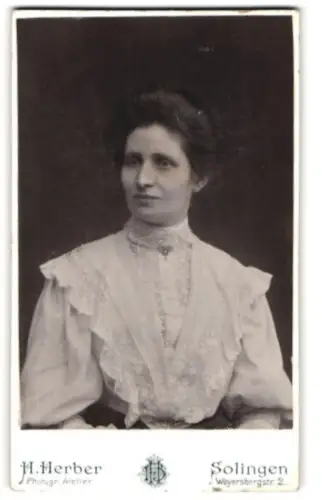Fotografie H. Herber, Solingen, Weyersbergstr. 2, Porträt einer Dame