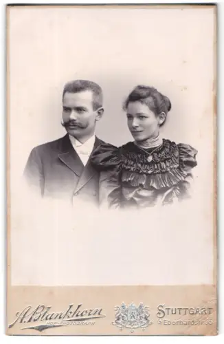 Fotografie A. Blankhorn, Stuttgart, Eberhardstrasse 55, Porträt eines Paares