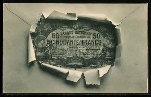 AK Geldschein Fünzig Francs