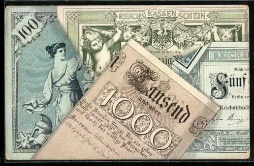 AK Reichskassenschein, Tausend Mark, Wappen