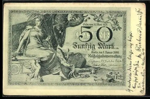 AK Berlin, Geldschein über fünfzig Mark