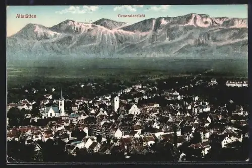 AK Altstätten, Ortsansicht mit Kirche