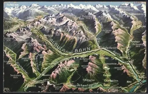 AK Albulabahn, Streckenverlauf durch die Berge