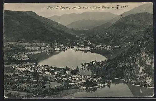 AK Lugano, Panorama con Lavena a Ponte Tresa