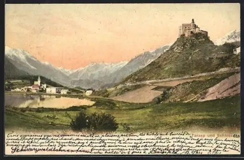 AK Tarasp, Blick zum Schloss