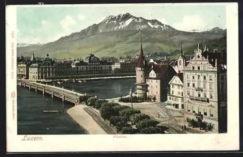 AK Luzern, Teilansicht mit Pilatus