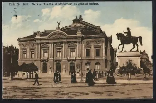 AK Genève, Théâtre et Monument du général Dufour