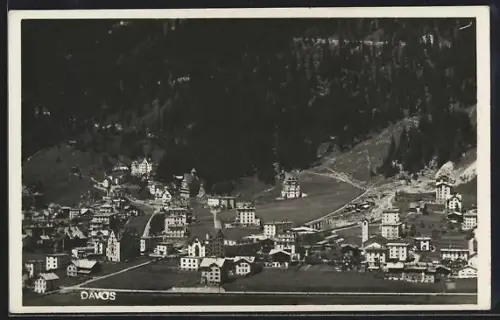 AK Davos, Ortsansicht aus der Vogelschau