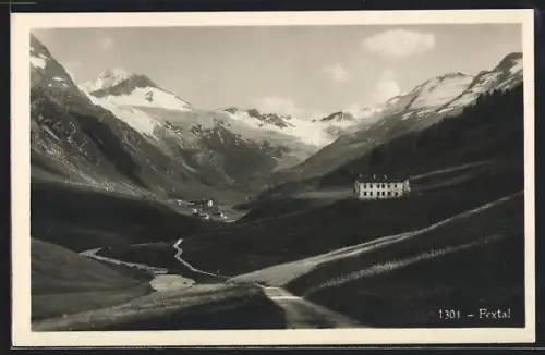AK Fextal, Talblick mit Bergpanorama