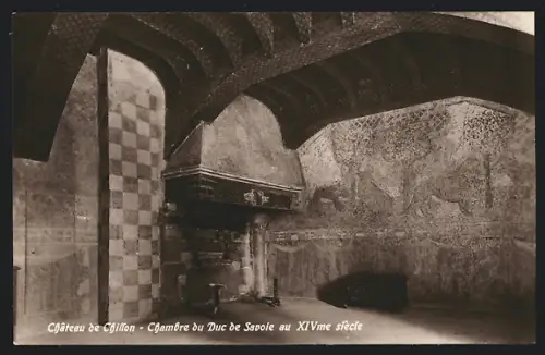 AK Chillon, Château de Chillon, Chambre du Duc de Savoie au XIVme siècle