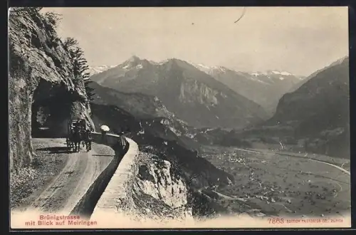 AK Meiringen /Brünigstrasse, Blick auf den Ort
