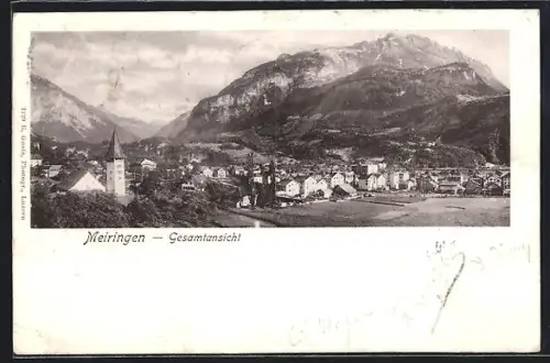 AK Meiringen, Ortsansicht mit Kirche