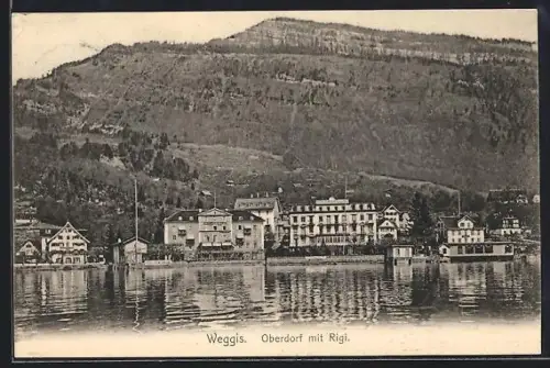 AK Weggis, Oberdorf mit Rigi