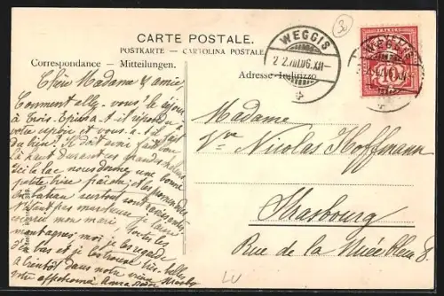 AK Weggis, Oberdorf mit Rigi