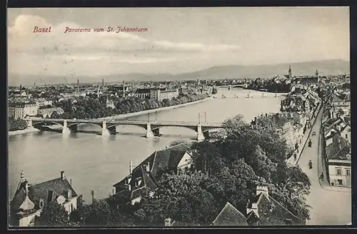 AK Basel, Panorama mit St. Johannturm