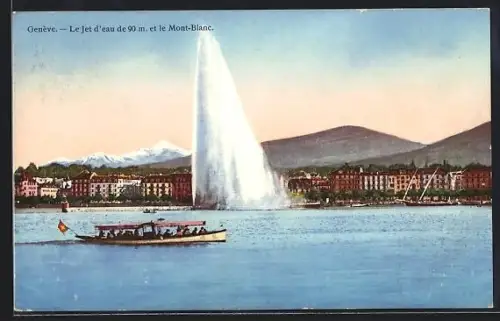 AK Genève, Le jet d`eau de 90m et le Mont-Blanc